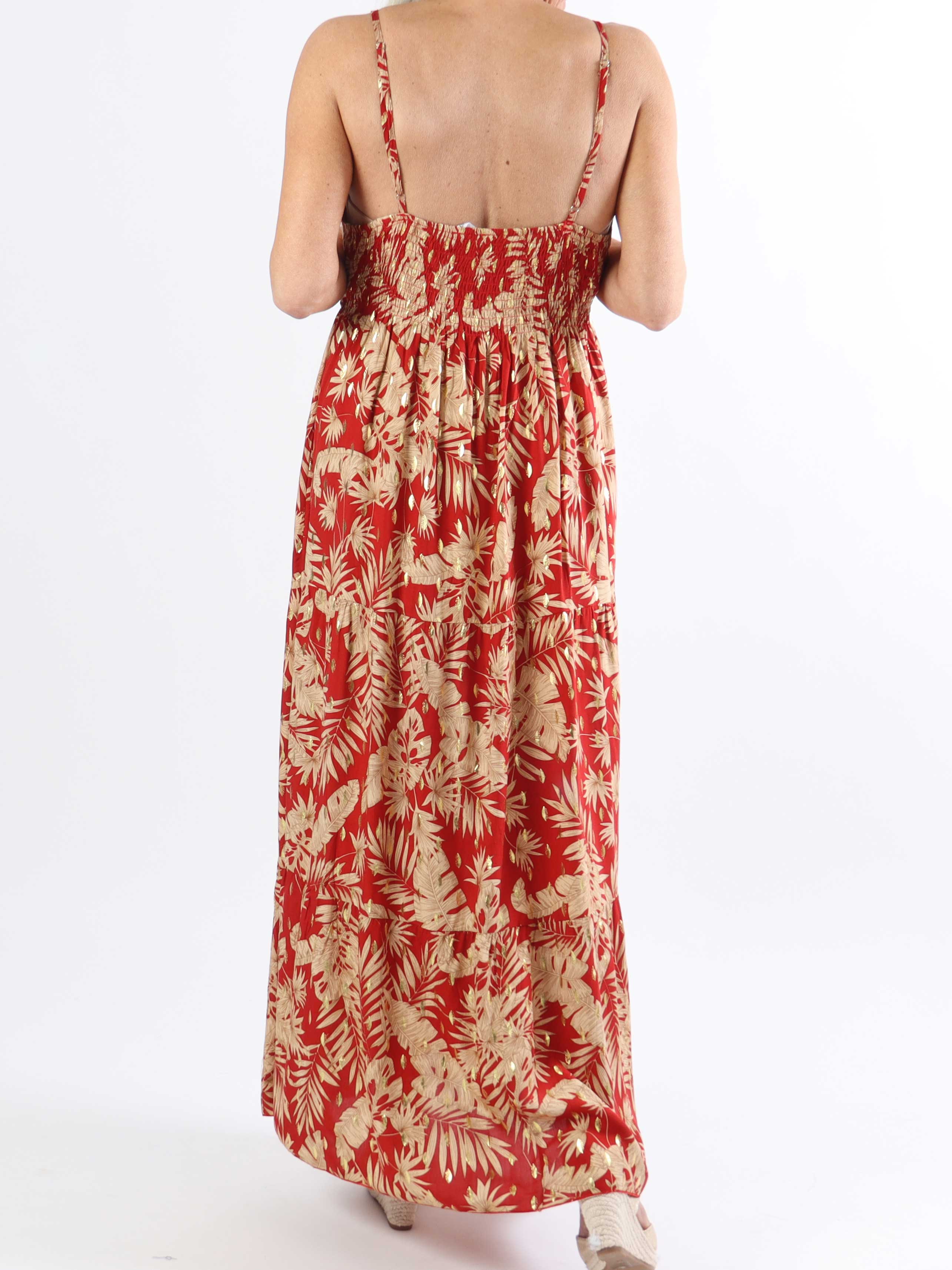 Lucie Palm - Plus size stropkjole i viskose med palmeprint